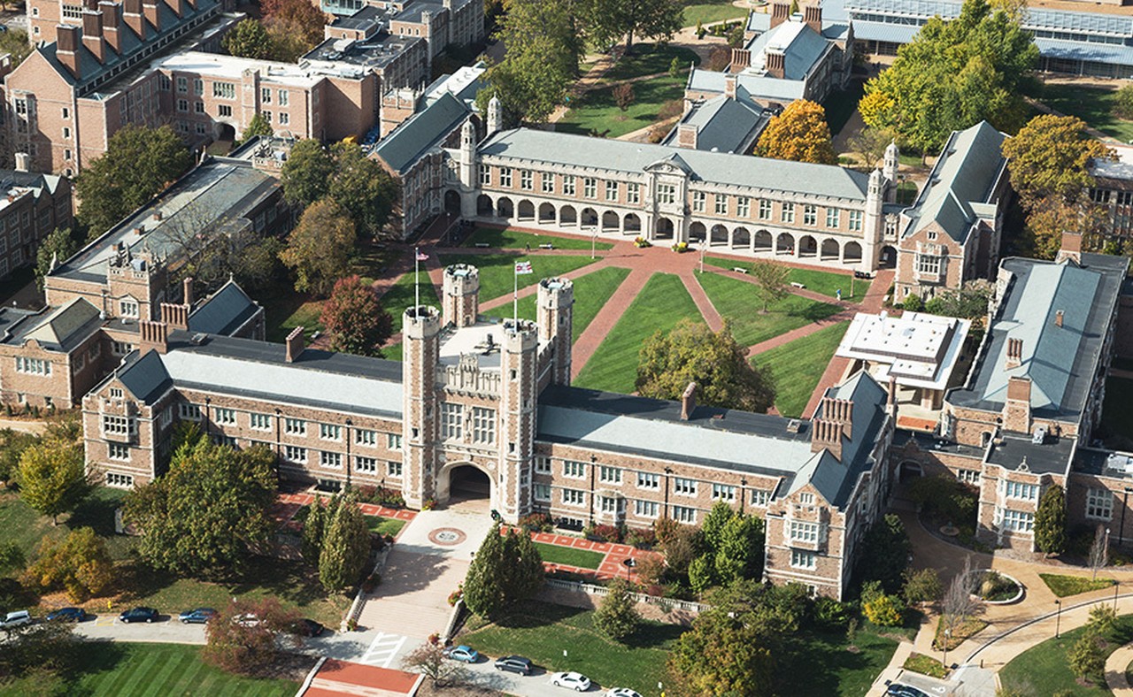 Imagen aerea del edificio de la Universidad de Washington en San Luís.